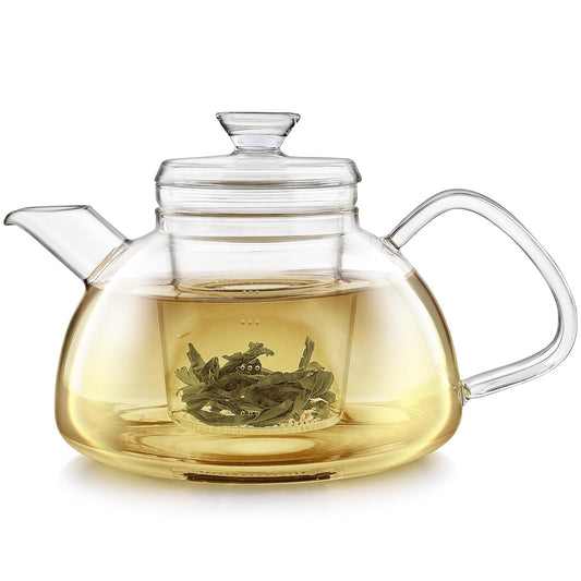 Teabloom Innovative Filtered Borosilicate Glass Teapot With Microdot Whole Leaf Tea Glass Infuser, 40 ounces – A Pure & Immersive Tea Experience