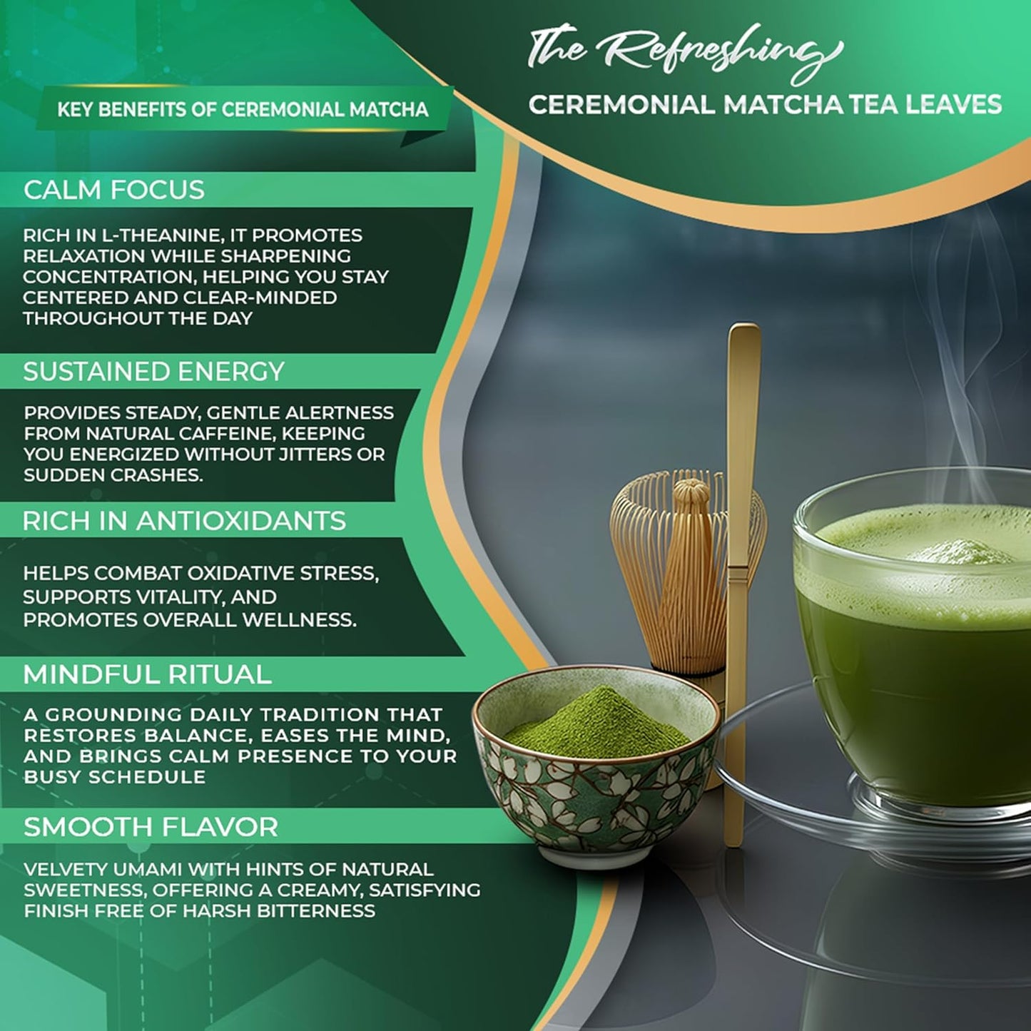 Golden Herbs Matcha Superior Ceremonial Blend Green Tea Powder from Uji, Kyoto, USDA Organic, Gluten-Free Vegan, 100% Pure Unsweetened, No Additivesm, Resealable Freshness Pouch (120 Grams, 4.23 OZ)