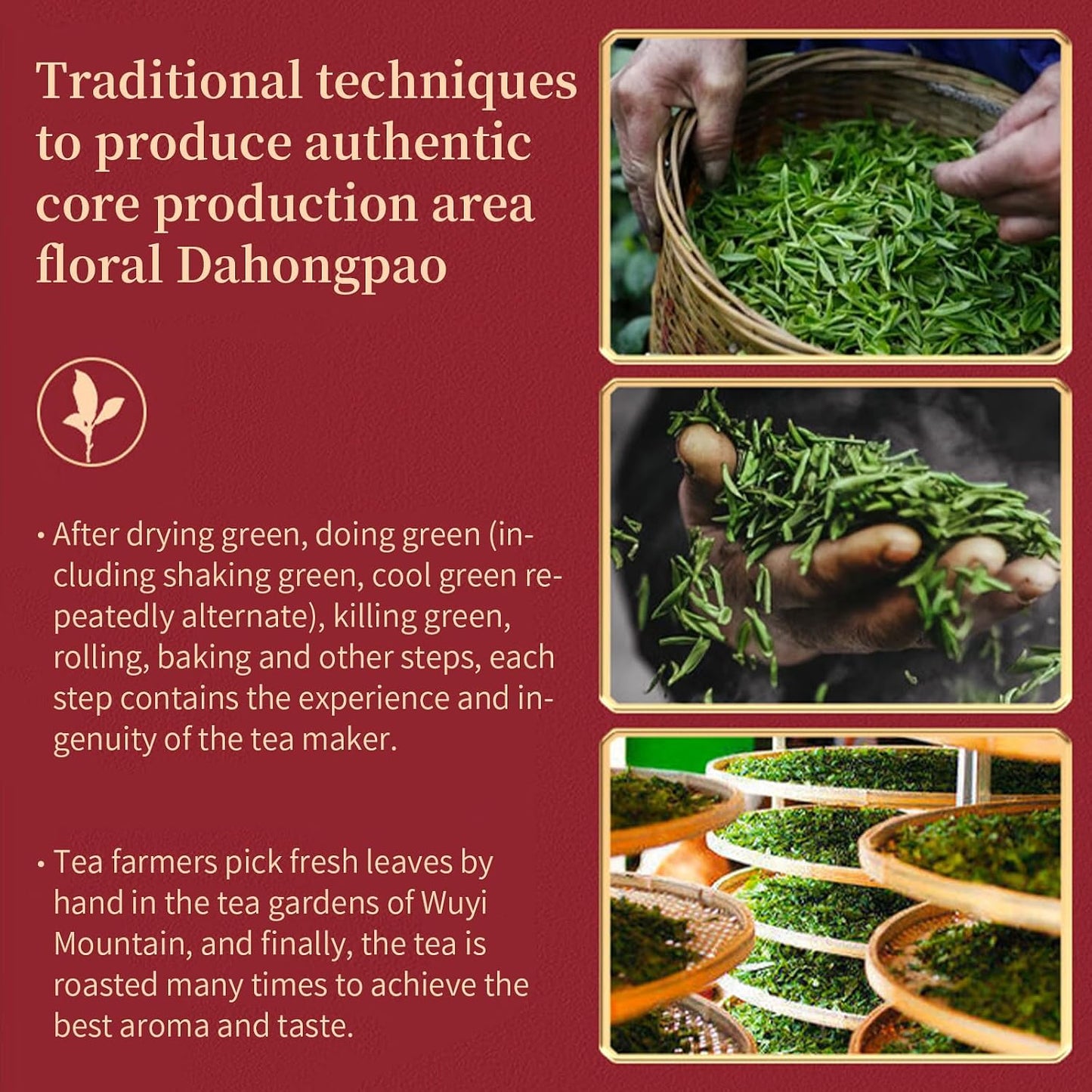 CHADUO Dahongpao Oolong Tea Loose Leaf Wuyi Da Hong Pao Big Red Robe Oolong Tea Fujian Wuyi Mountain Core Area Natural Orchid Fragrance Grade AAA大红袍 4.23oz/120g 花香型 大红袍乌龙茶 武夷岩茶