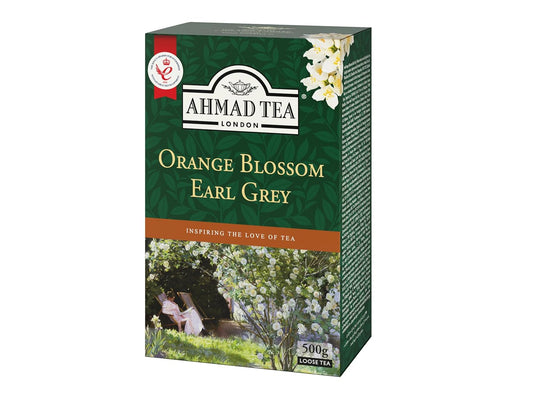 Ahmad Tea, Orange Blossom with Earl Grey Black Loose Leaf, 500g Value Box | Reduced packaging refill for tea tins