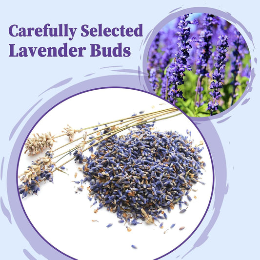 FullChea - Lavender Tea Bags, 50 Count, Natural Lavender Flowers | Pure lavender bud tea, caffeine-free floral tea for relaxation and daily wellness routines