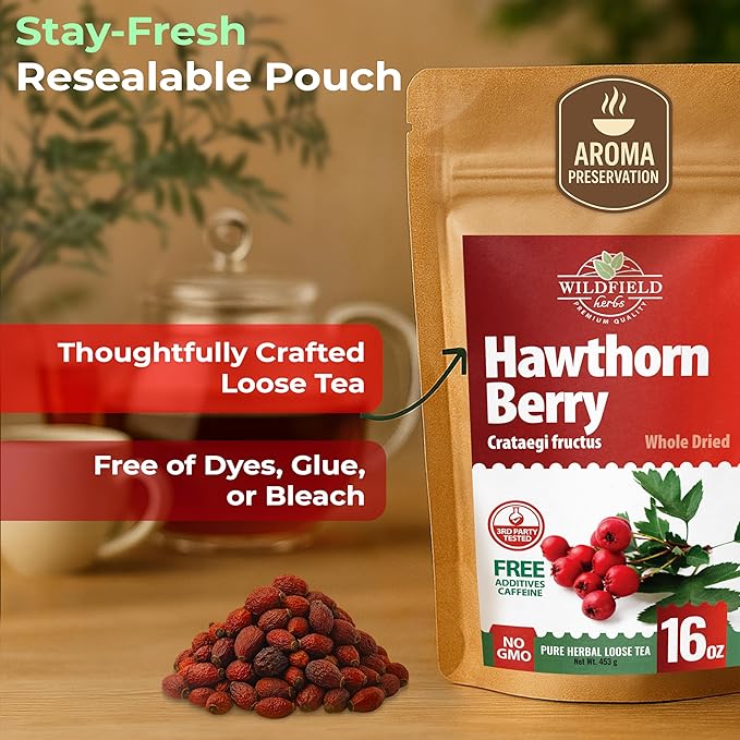 16 oz. Hawthorn Berry Herb Tea Espino blanco (Crataegus L.) - 453g Hawthorn Berry Tea