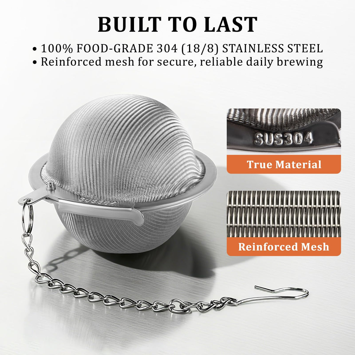 Blyenea 304 Stainless Steel Tea Ball Tea Holder Tea Infuser (Large x 2)