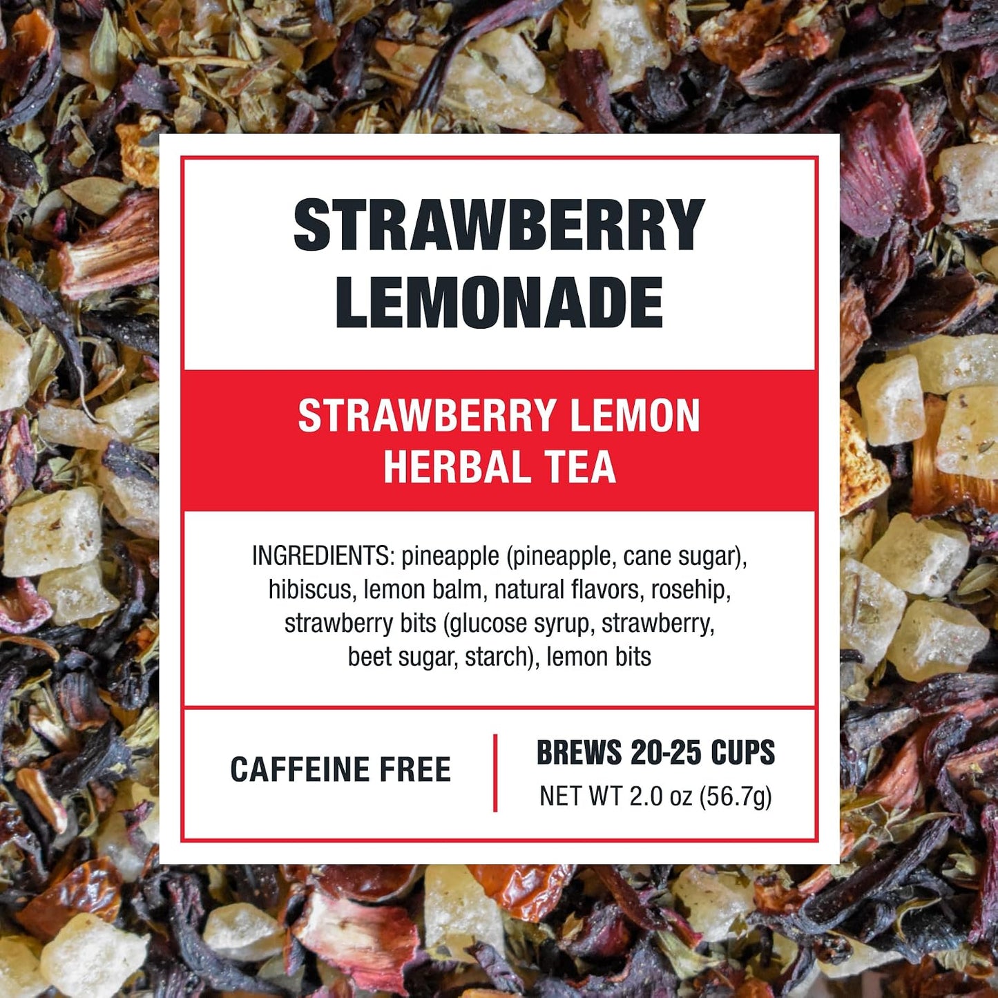 Tiesta Tea - Strawberry Lemonade, Loose Leaf, Strawberry Lemon Herbal Tea | Premium Non-Caffeinated Fruit Blend, Make Hot or Iced &amp; Brews Up to 25 Cups, 2 Ounce Resealable Pouch