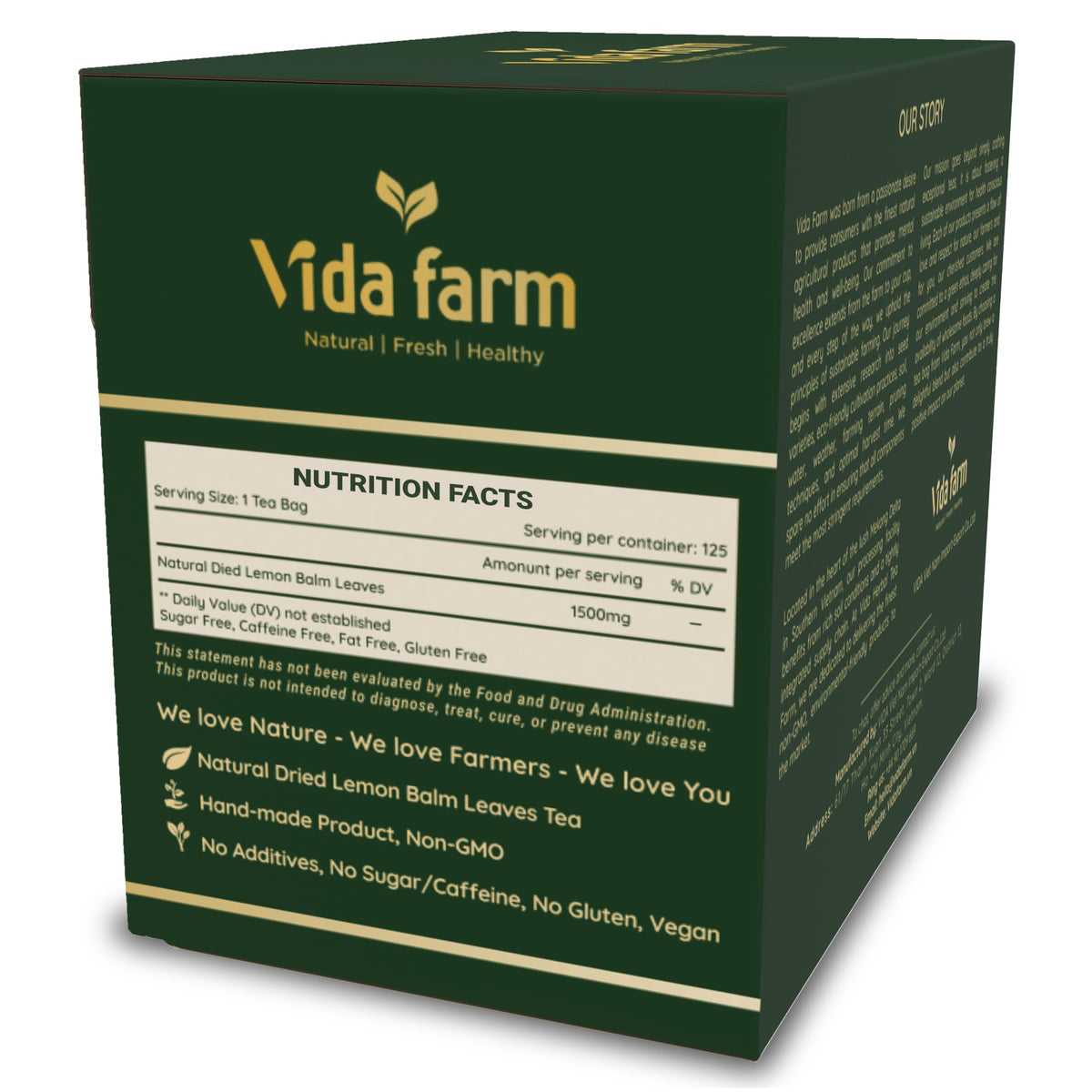 VIDA FARM 125 Lemon Balm Tea Bags