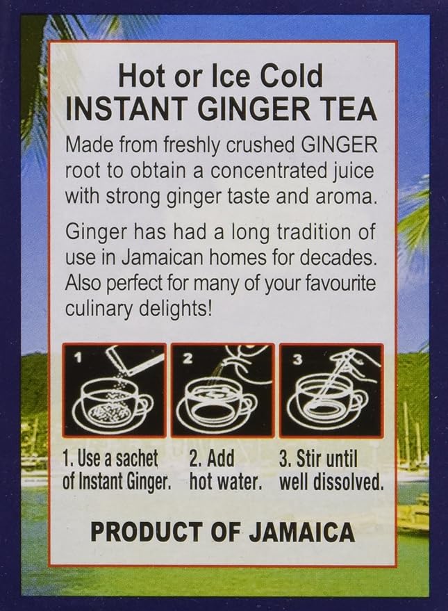 Caribbean Dreams Instant Ginger Tea Un-Sweetened, 0.14 Oz, 14 Sachets