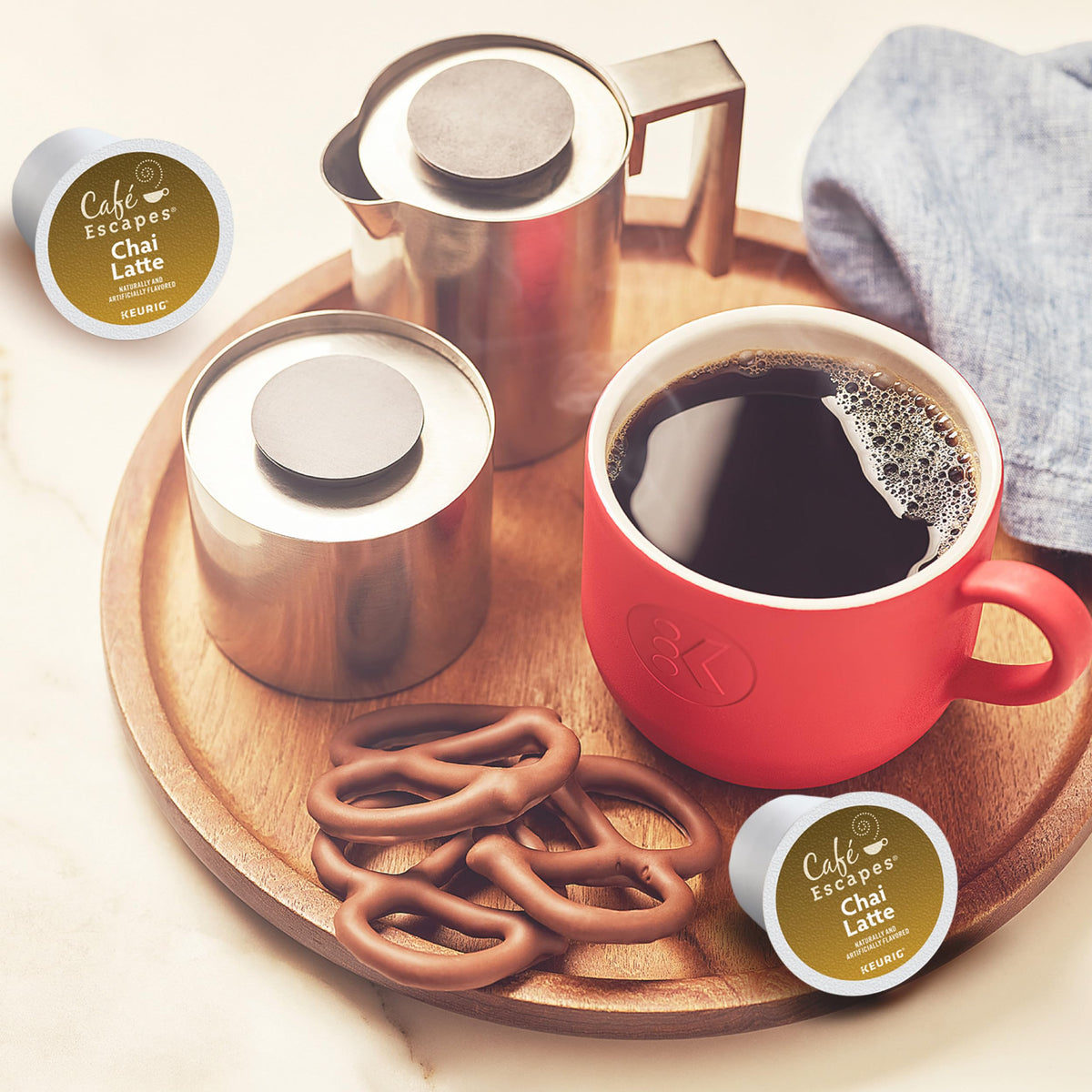 Café Escapes Cafe Escapes, Chai Latte Tea Beverage, Single-Serve Keurig K-Cup Pods, 72 Count (3 Boxes of 24 Pods)