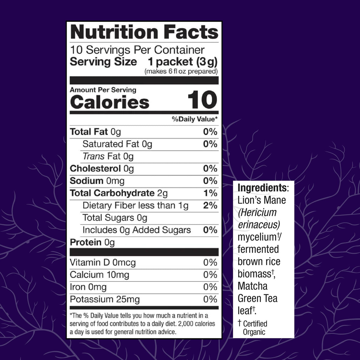 Host Defense MycoBrew Matcha, Lion's Mane Instant Coffee, 10 Packets