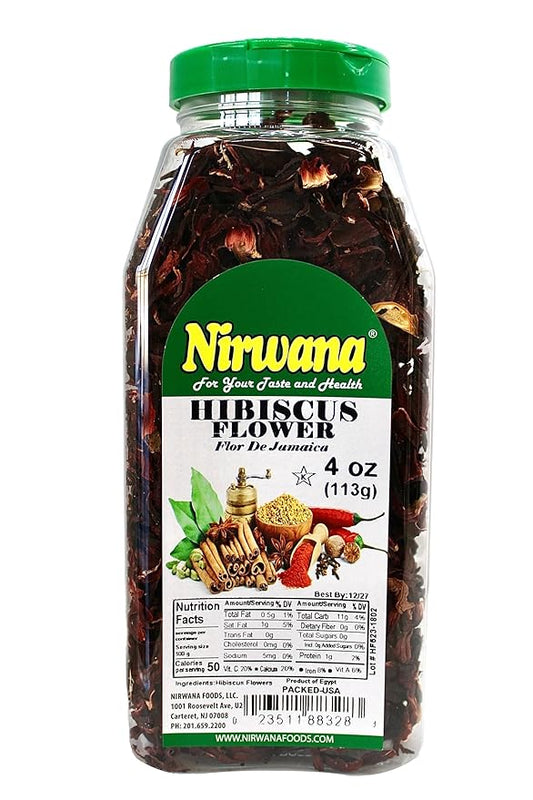 Premium Dried Hibiscus Flowers – Whole Flower Petals for Herbal Infusions, Loose Leaf Blends, and Culinary Use – Great with Dandelion Root, Raspberry Leaf, and More 4 oz Jar