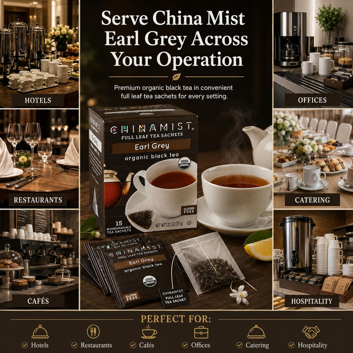 China Mist Organic Black Tea, Earl Grey (1 box)