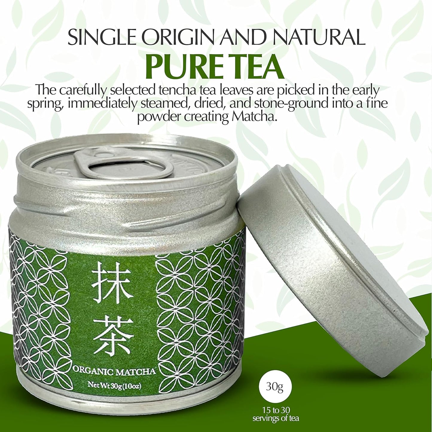 Japanese Green Tea Co. Kagoshima Matcha Powder (30 g) – Japanese Ceremonial Grade Matcha Powder – Smooth Green Tea for Easy Brewing – Subtle Sweetness and Fresh Grassy Taste
