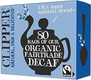 Clipper Tea, Organic Decaf, Plant-Based, Decaffeinated Black Tea, Great Over Ice, 1 Pack, 80 Unbleached Tea Bags