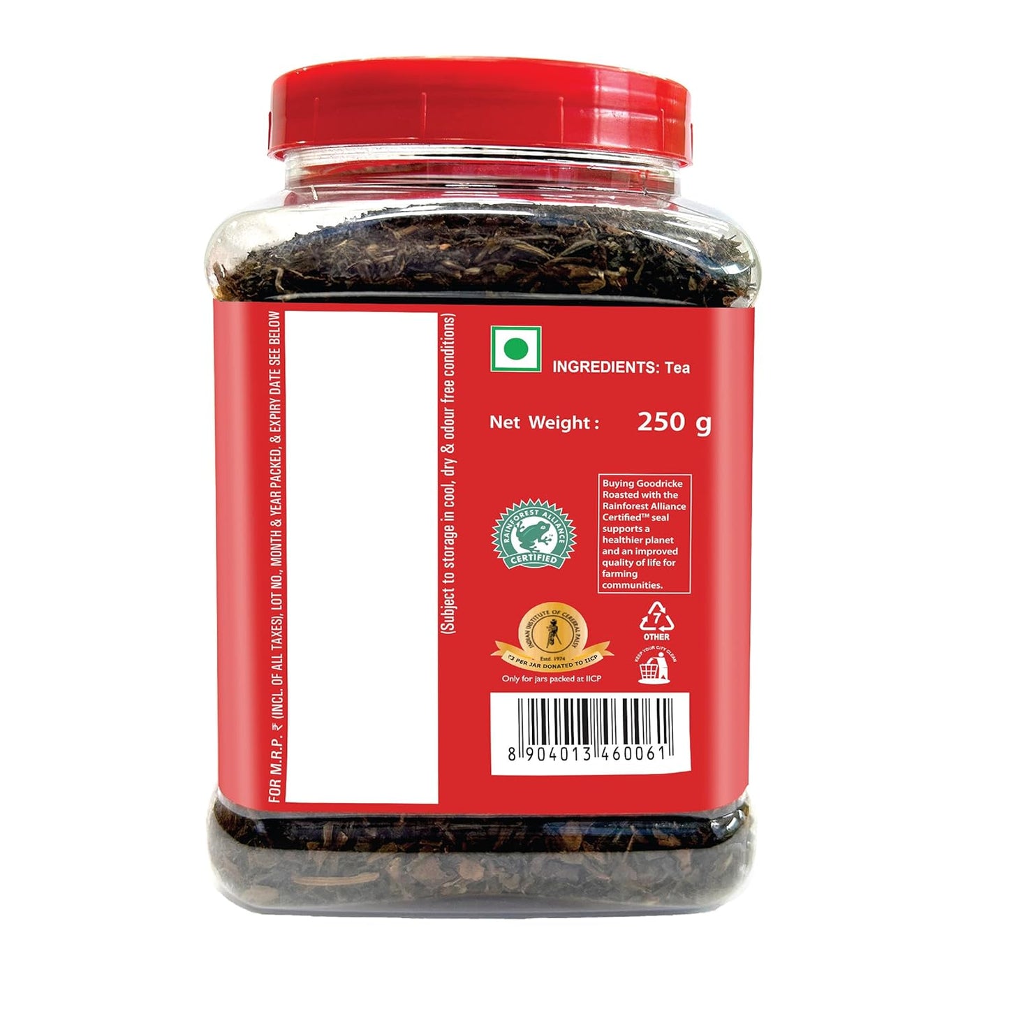 GOODRICKE Roasted Organic Darjeeling Tea - 250 gm (Pack Of 3) | 100% Pure & Natural Whole Leaf | Flavoury Golden Orange Pekoe | Black Tea