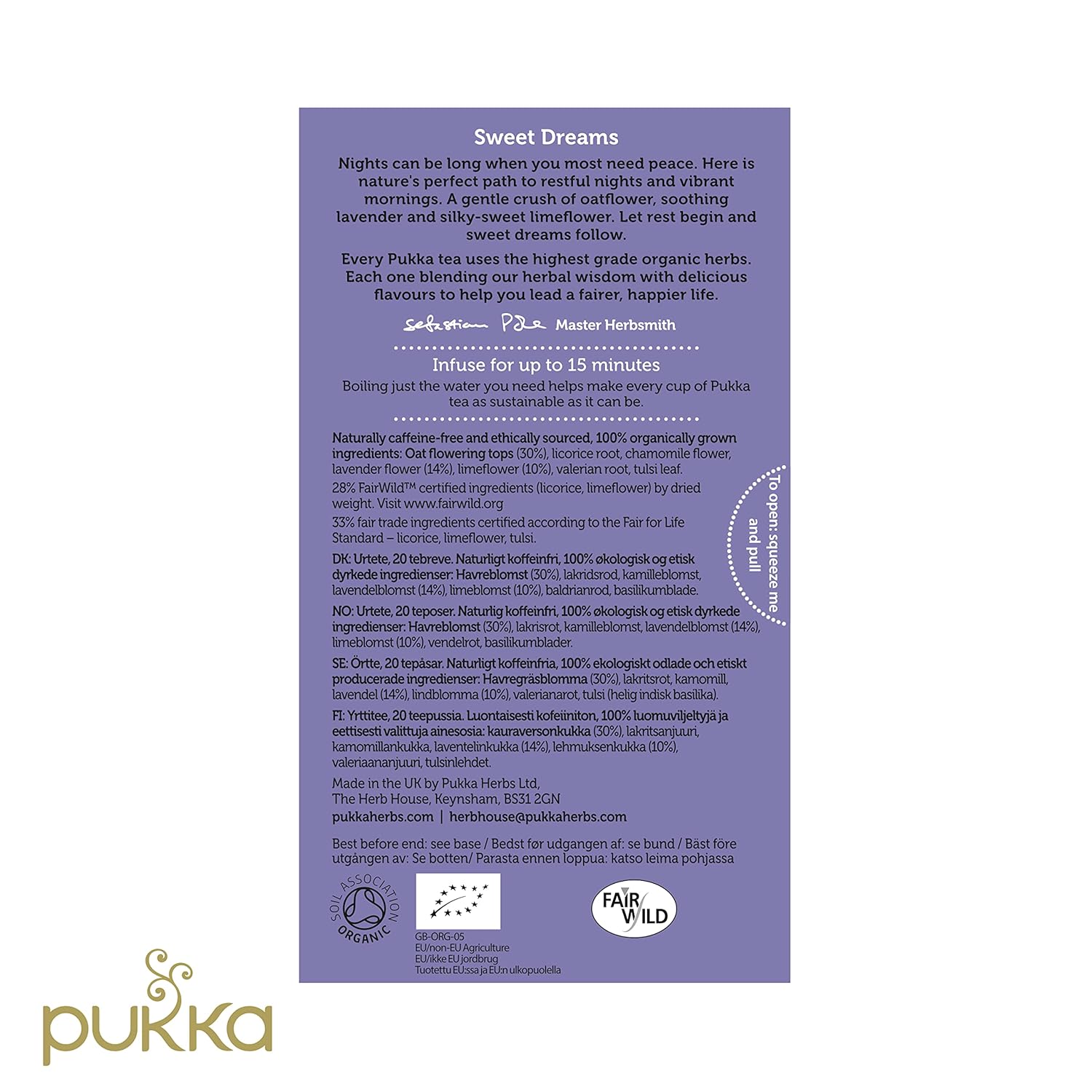 Pukka Organic Tea Bags, Night Time Herbal Tea with Chamomile, Lavendar & Valerian, Perfect for Easing into a Soothing Sleep, 20 Count (Pack of 6) 120 Tea Bags