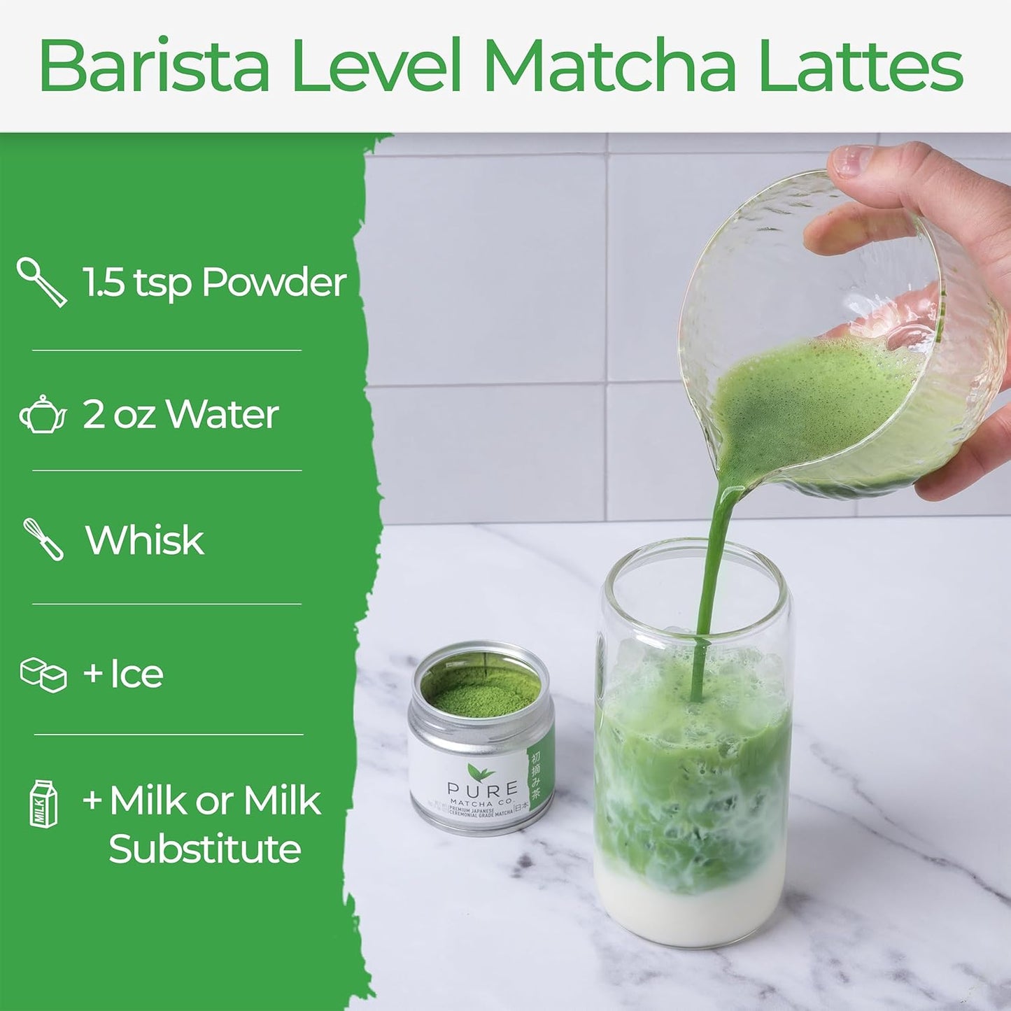 Pure Matcha Co | Premium Ceremonial Grade Matcha Green Tea Powder | Authentic Japanese Origin | Sugar Free | 30g, 1.06oz