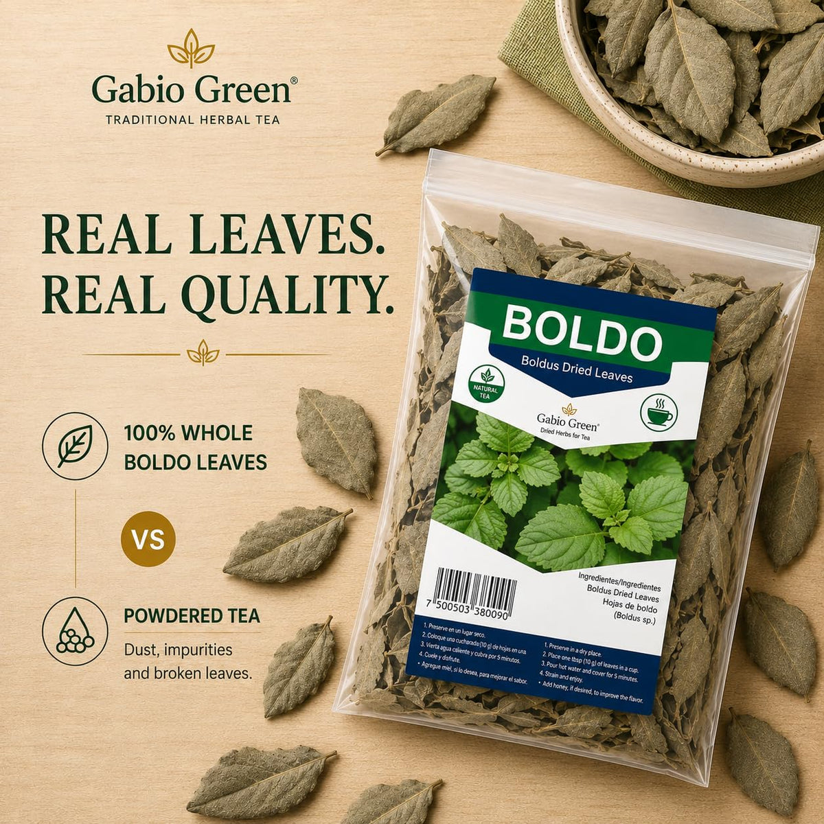 Boldo Herbal tea Dried Leaves, whole Boldo Leaf, Natural Infusion Hojas De Boldo, Peumus Boldus Herbal Tea, Boldo Tea By
