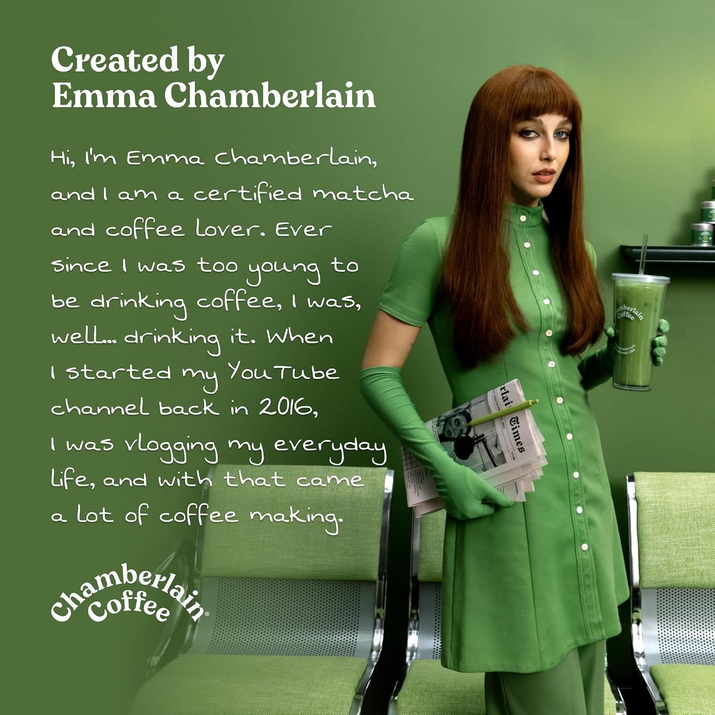Chamberlain Coffee Vanilla Matcha Ceremonial Grade Green Tea Powder - Antioxidant Rich, L Theanine, Calm Energy, Signature Vegan Matcha Powder - Premium First Harvest Japanese Green Tea - 30g