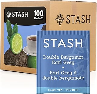 Stash Tea Double Bergamot Earl Grey Black Tea, Box of 100 Tea Bags