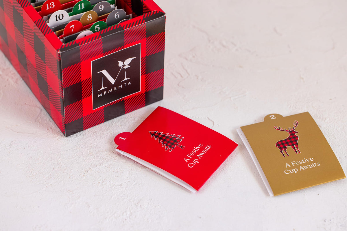 Mementa Inc - Advent Calendar Gift Box | 24 Unique Individually Wrapped Tea Bags - Holiday Gift Pack