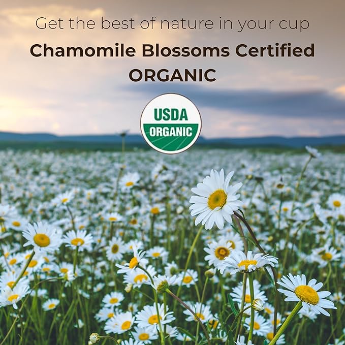 The French Touch Chamomile Tea Organic, 1.5g x 30 Pyramid Bags, 100% Certified USDA Organic, Plant based tea bags, Select Premium Tea