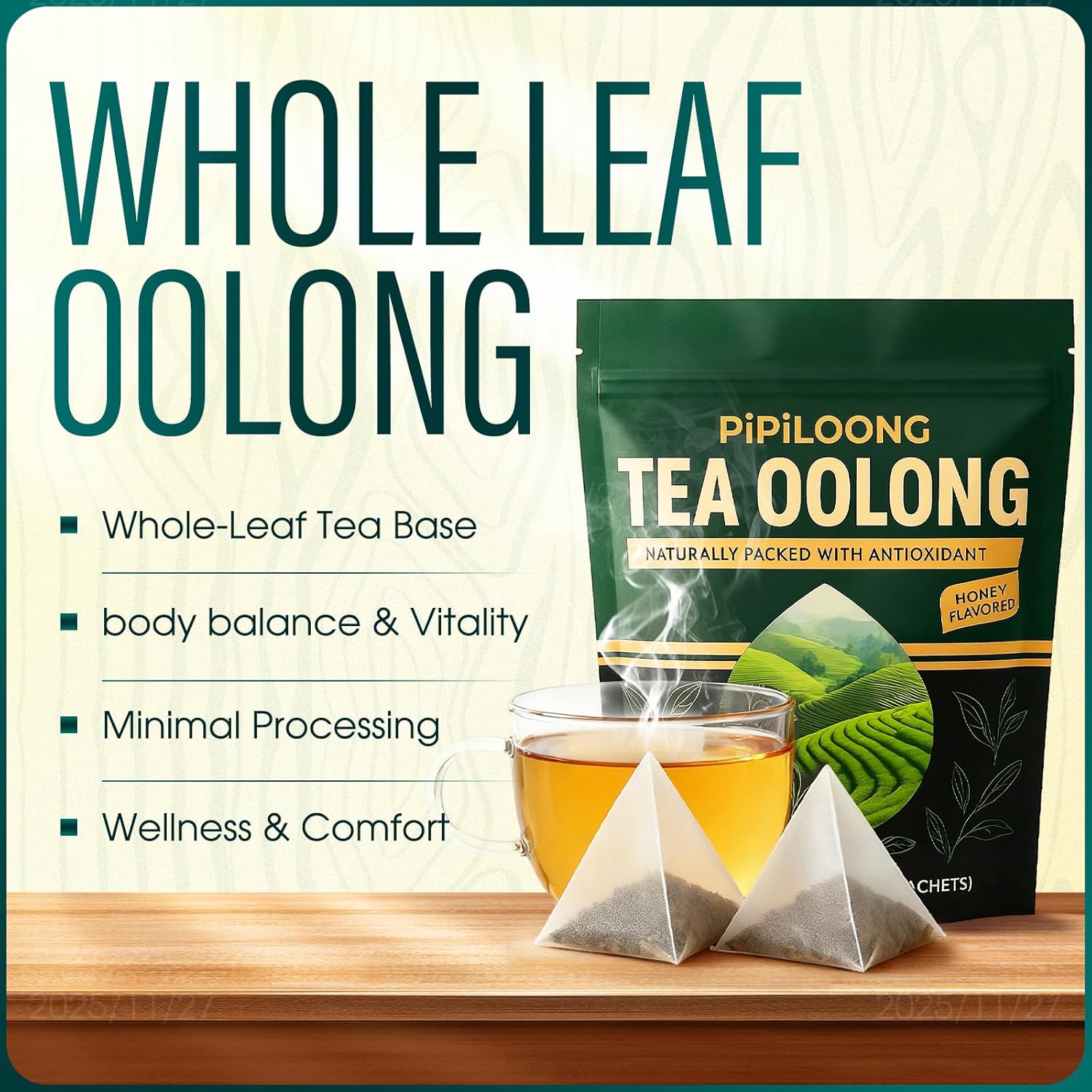 PiPiLOONG Oolong Tea – Organic Yunnan High-Mountain Whole-Leaf Oolong | Premium Loose Leaf Tea | Smooth, Floral & Aromatic | Hand-Picked High-Altitude Tea (2)