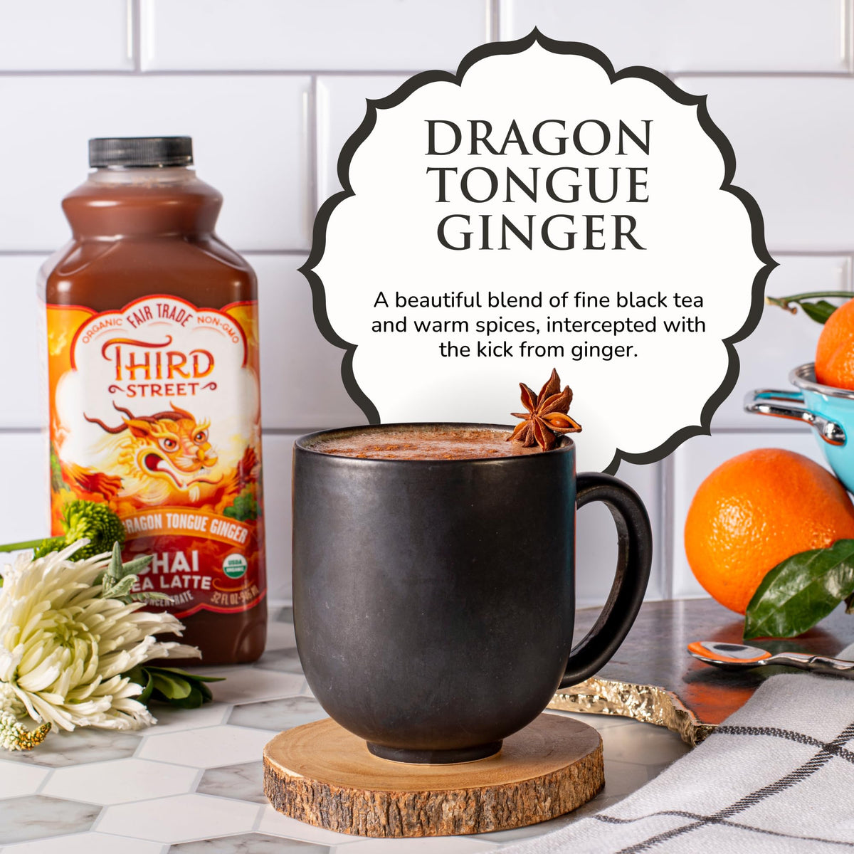 Third Street Chai Third Street Inc. Organic Dragon Tongue Ginger Chai Concentrate, 32 Fl. Oz.