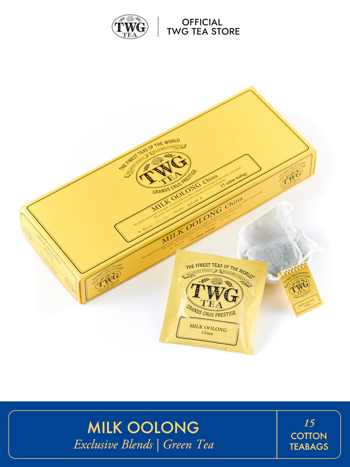 TWG Tea | Milk Oolong | Oolong Tea | Milky & Toasted | 15 Hand Sewn Cotton Teabags | Gift Set