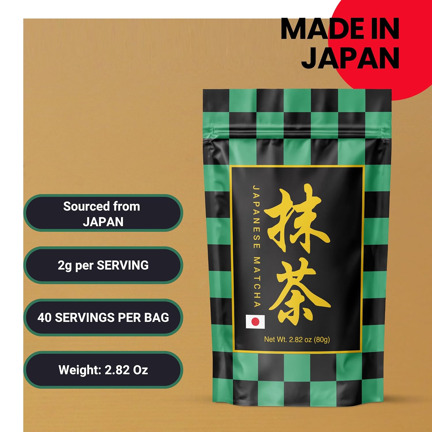 Matcharl Matcha Powder – Japanese Ceremonial Grade (80g / 2.82oz) TAROU Blend | First Harvest | Stone-Milled | Uji Kyoto