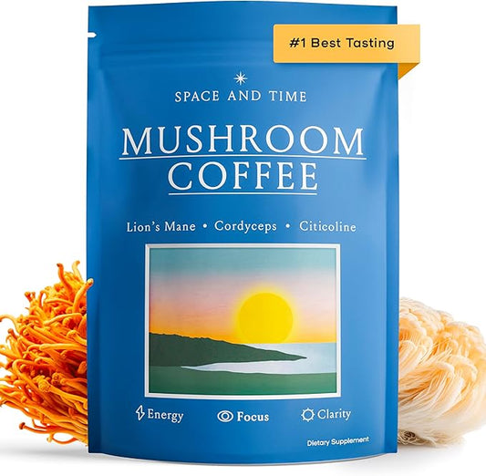 Mushroom Coffee, 20 Cups of Focus, Productivity & Clean Energy, Instant Mushroom Coffee with Lions Mane, Cordyceps and L-Theanine
