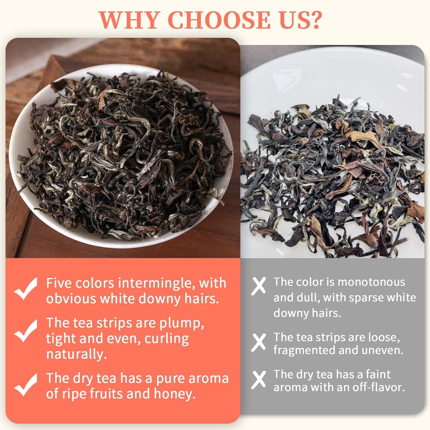 CHADUO Oriental Beauty Tea Taiwan Oriental Beauty Oolong Tea Loose Leaf White Tip Oolong Taiwan Origin Ripe Fruity & Floral Aromas 3.53oz/100g 东方美人茶 台湾茶 白毫乌龙茶