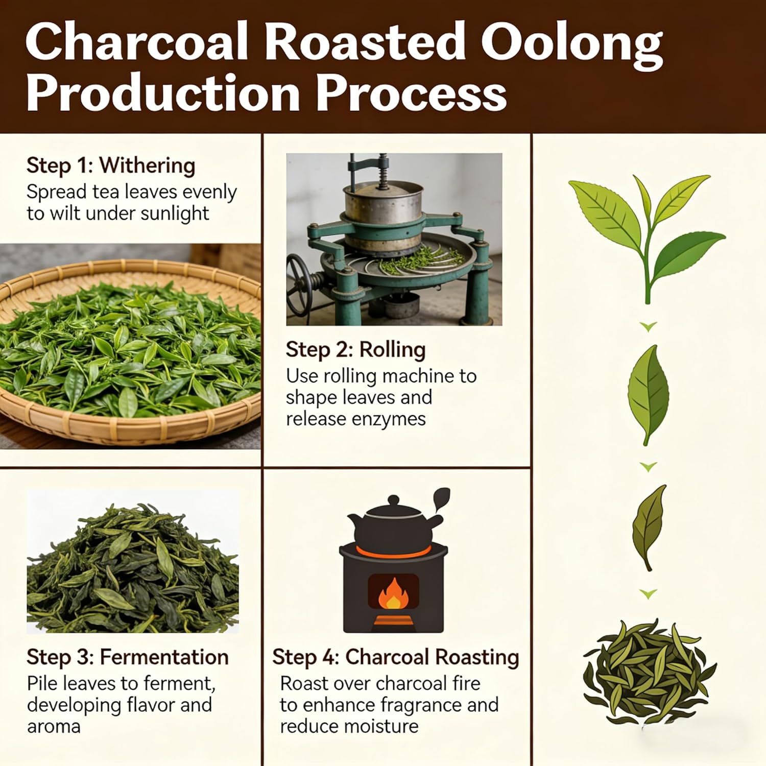NASLAPH Roasted Oolong Tea Loose Leaf, High Mountain Black Oolong Tea Leaves with Mellow and Smooth, Oolong Tea with Medium Roasted Flavor, Grade AAA Oolong Tea with Consistent Quality 5.29Oz/150g