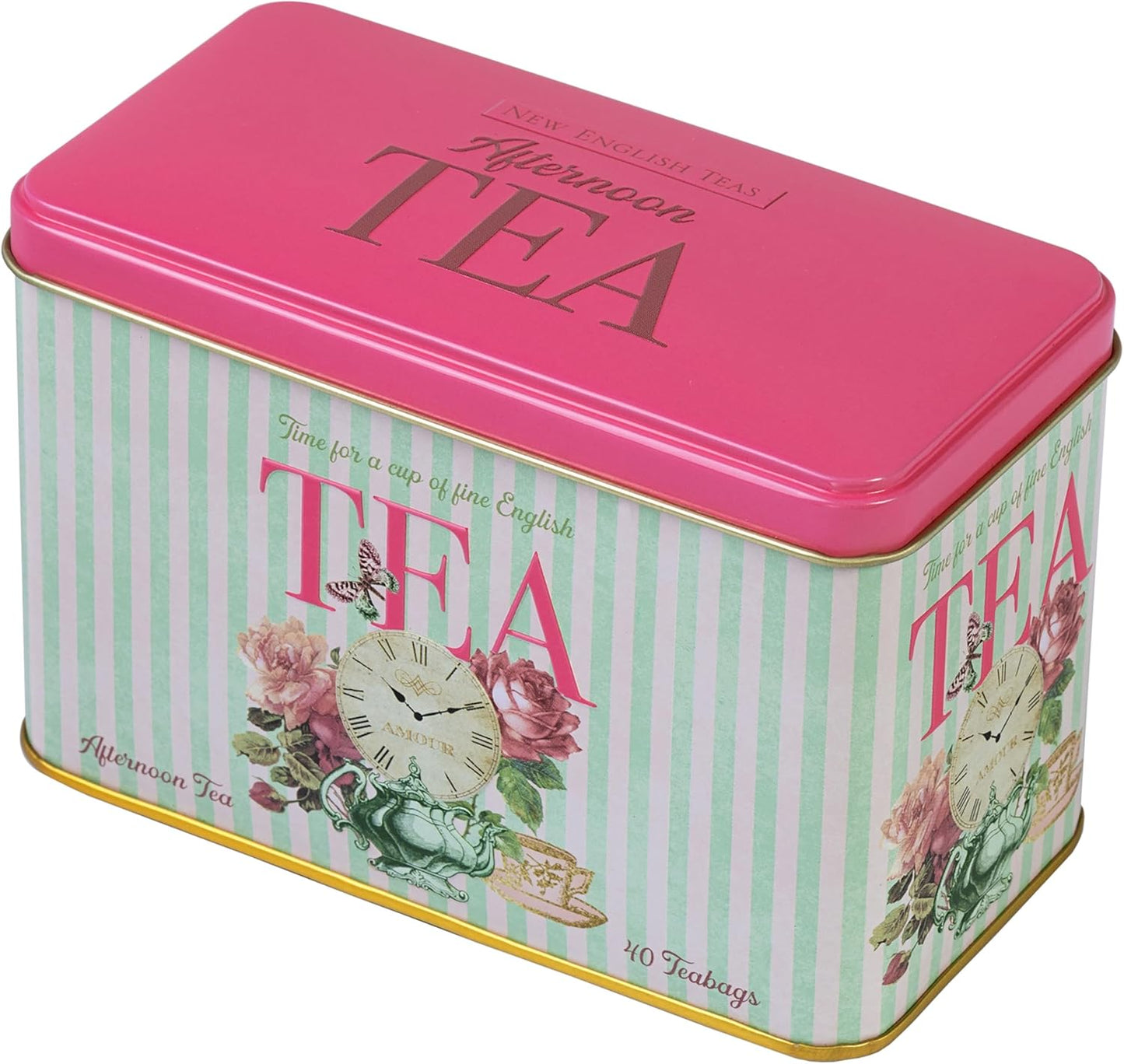 New English Teas Retro Time for Tea Vintage Tin with 40 English Afternoon Teabags