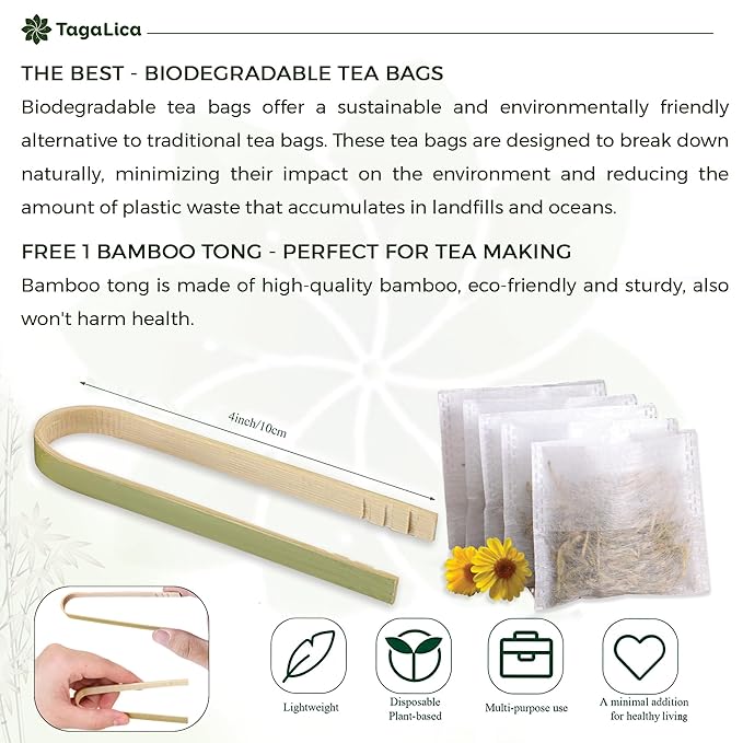 TagalicaTa Premium 55 Dandelion Root Tea Bags, 100% Natural & Pure from Dandelion Root, Eco-Conscious Tea Bags, Herbal Tea. No Sugar, No Caffeine