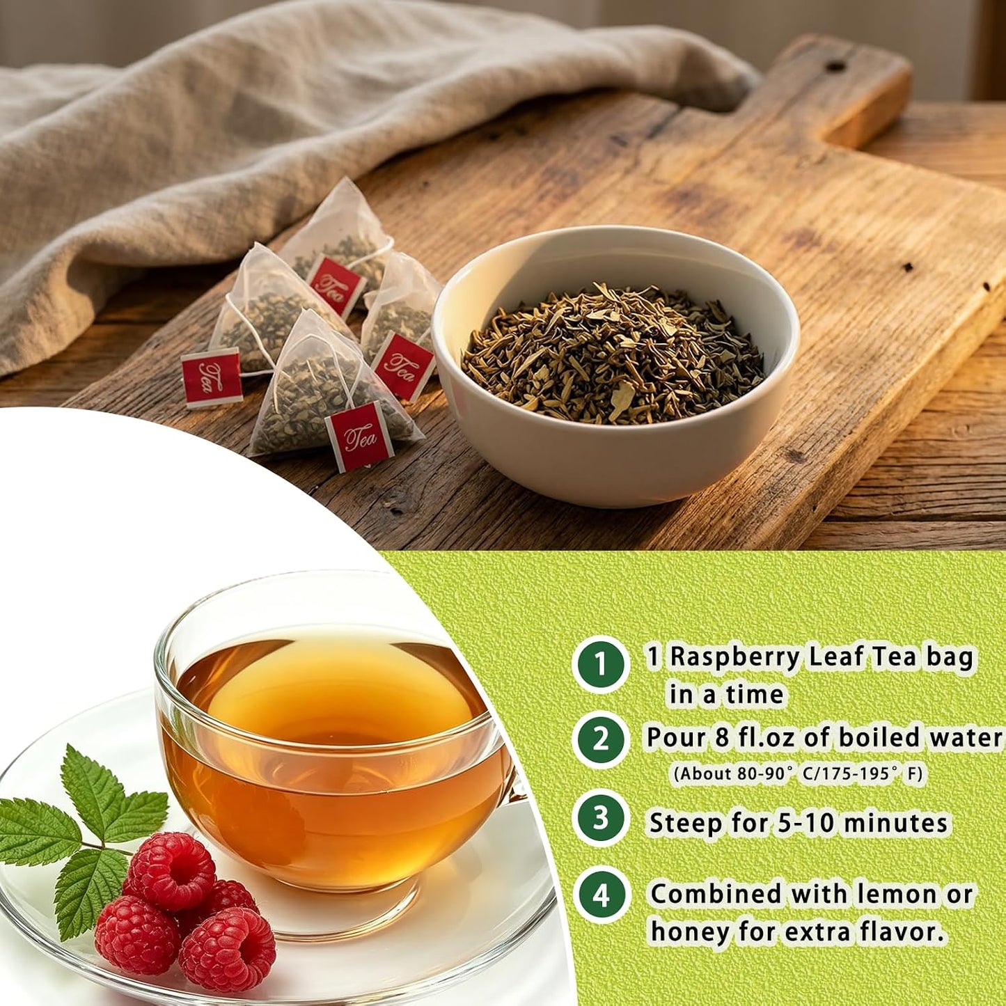 Samcci Raspberry Leaf Tea Bag, 40 Count, Natural Pregnancy Tea