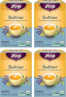 Yogi Tea Bedtime Tea - 16 Tea Bags per Pack (4 Packs) - Chamomile & Passionflower Herbal Tea Blend - Tea to Support a Good Night's Sleep - Includes Lavender, Licorice Root, Spearmint & Cardamom