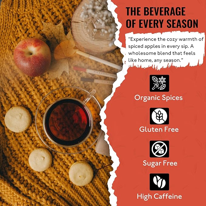 Tea Runners Apple Cinnamon French Toast – Flavored Loose Leaf Black Tea | Sweet Maple Brunch Blend with Apples & Spices | Cozy High Caffeine Breakfast Tea | Great with Milk or as a Dessert Brew - 5oz