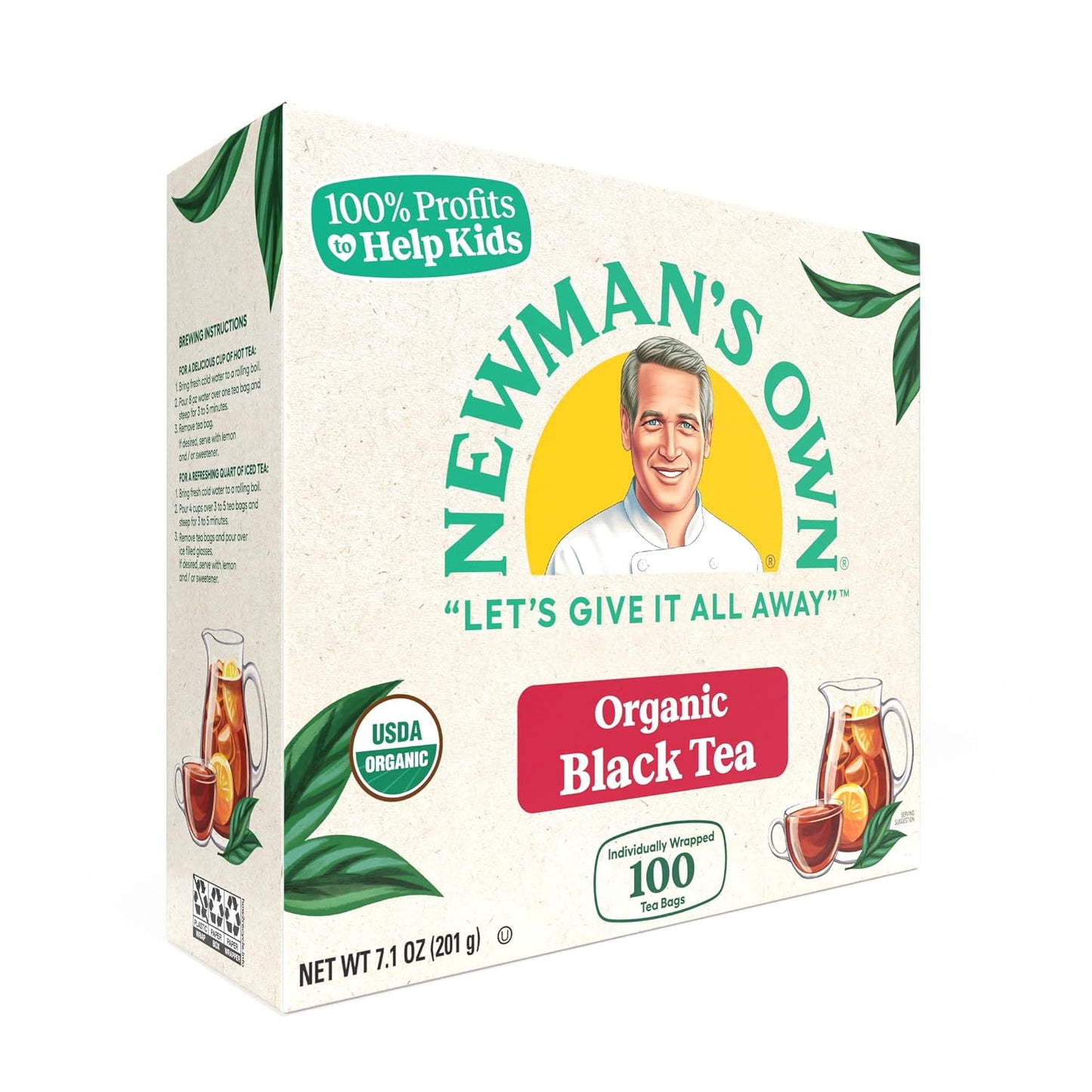 Newman's Own Organic Black Tea - 100 Bags,7.1 OZ.