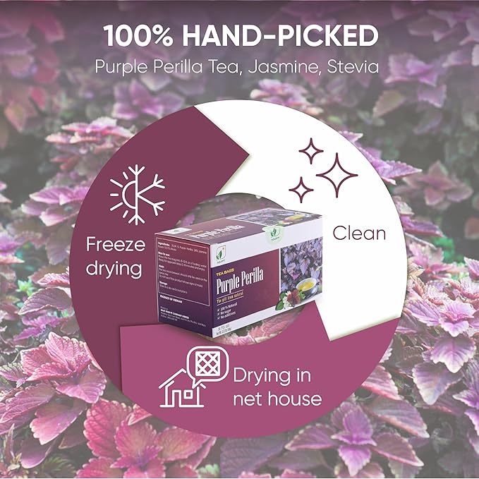 Nmpt Dried Perilla Tea, Jasmine, Stevia, Hand Pick, Mixed Bags, Organic Herbal Tea, 30 Count, Gluten Free, Dairy Free, Sugar Free & 100% Natural