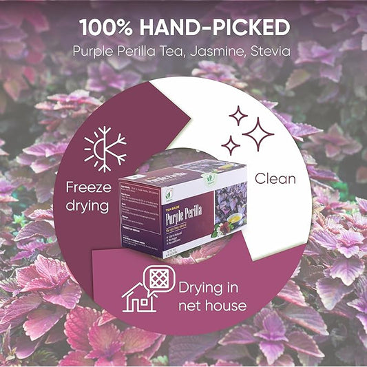 Nmpt Dried Perilla Tea, Jasmine, Stevia, Hand Pick, Mixed Bags, Organic Herbal Tea, 30 Count, Gluten Free, Dairy Free, Sugar Free & 100% Natural
