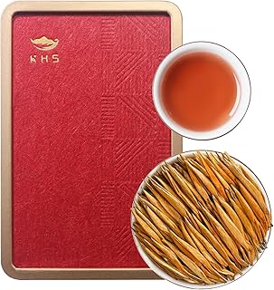 KHS Organic Black Tea Grade AAA (Super Grade), 3.17 OZ Chinese Yunnan Black Tea Loose Leaf, No Dust Production Workshop, Natural Organic Planting Loose Leaf Tea Perfect for Hot Brew, Dian Hong
