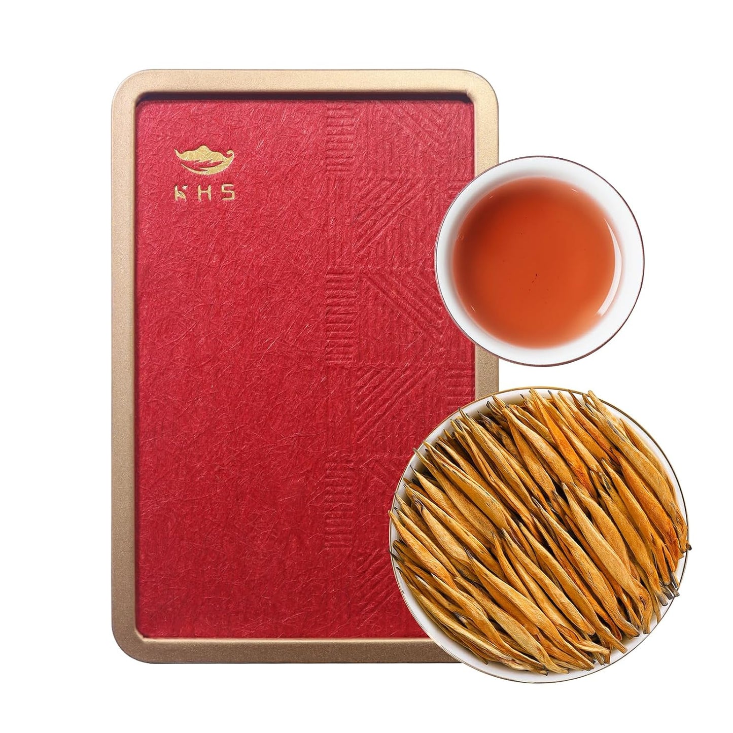 KHS Organic Black Tea Grade AAA (Super Grade), 3.17 OZ Chinese Yunnan Black Tea Loose Leaf, No Dust Production Workshop