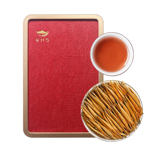 KHS Organic Black Tea Grade AAA (Super Grade), 3.17 OZ Chinese Yunnan Black Tea Loose Leaf, No Dust Production Workshop