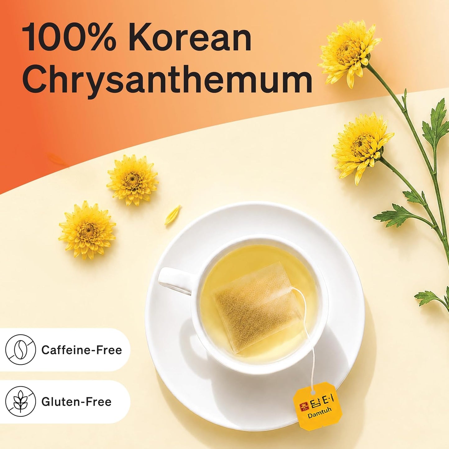 Damtuh Korean Chrysanthemum Tea Bags, Caffeine-Free, 20 Count