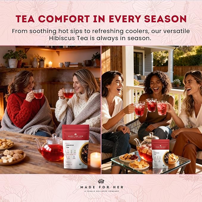 Premium Loose Leaf Tea Collection – Organic Herbal & Black Teas for Wellness and Relaxation – Earl Grey, Hibiscus, and Chamomile Varieties – Caffeine & Caffeine-Free Options – 4 oz Bags (Hibiscus Tea)
