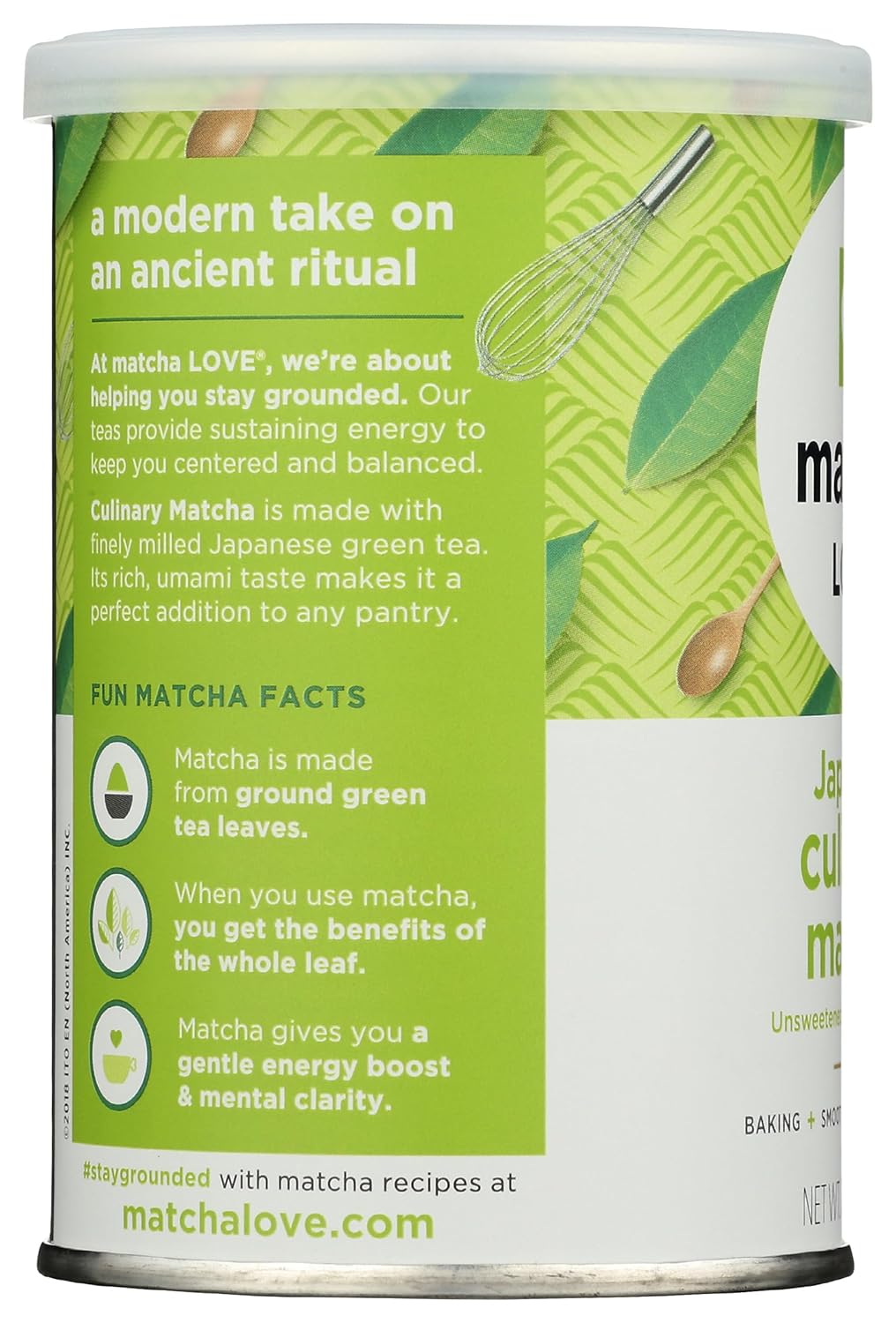 Matcha Love Culinary Matcha 3.5 Ounce Finely Milled Green Tea Leaves, Japanese Style Matcha Powder