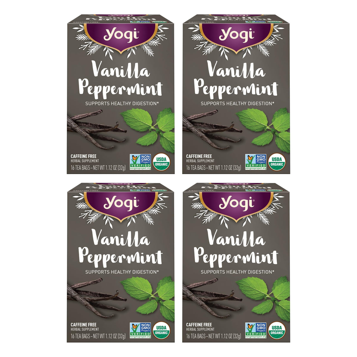Yogi Vanilla Peppermint Tea, 16 Tea Bags (4 Pack)