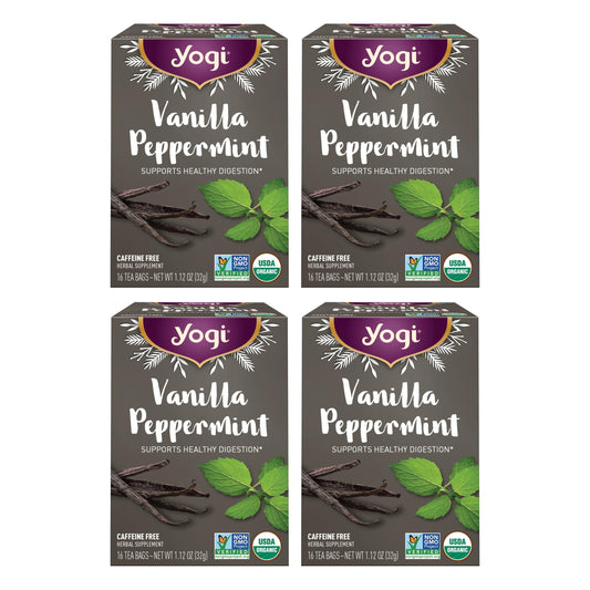 Yogi Vanilla Peppermint Tea, 16 Tea Bags (4 Pack)