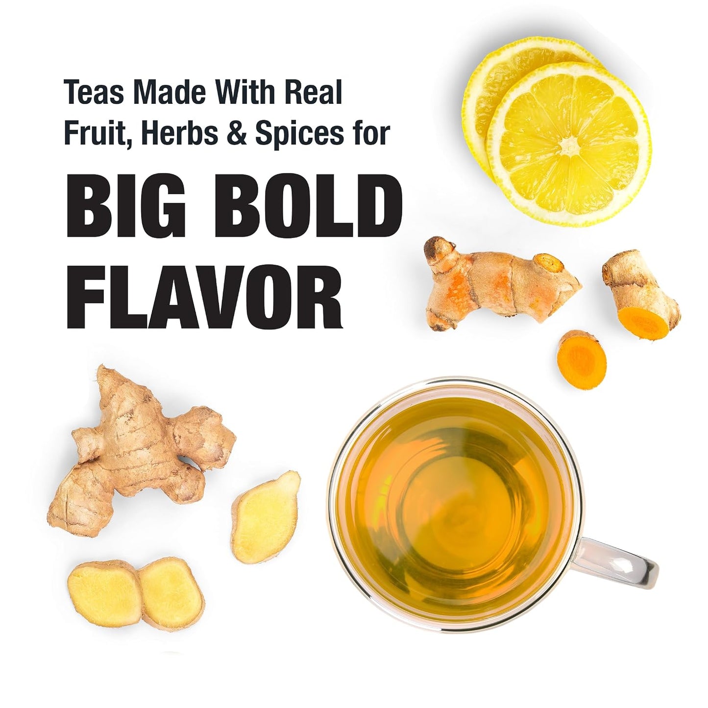 Tiesta Tea - Lemon Ginger Turmeric, Loose Leaf, Lemon Ginger Herbal Tea | Premium Blend, Non Caffeinated Herbal, Make Hot or Iced Brews Up to 25 Cups, 2.5 Ounce Resealable Pouch