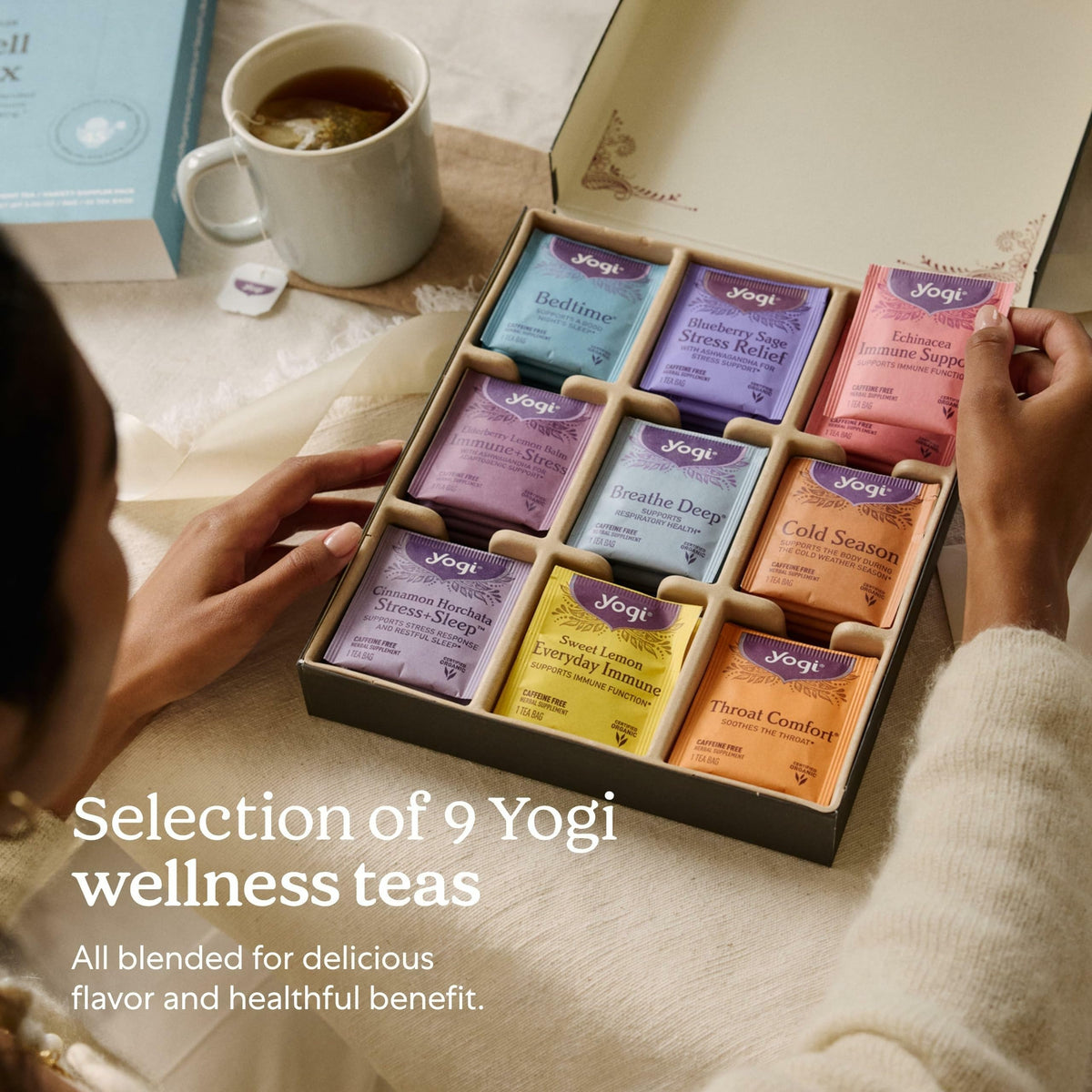 Yogi Get Well Gift Box, 45 Tea Bags (5 Bags per Flavor)