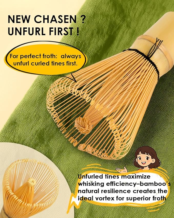 Matcha Whisk - 2-pack Bamboo matcha Whisk set, Handcrafted Traditional Japanese Chasen